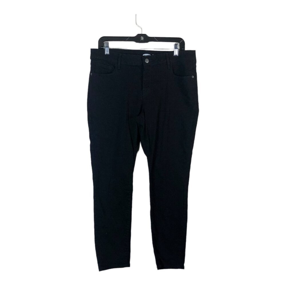 Old Navy 14 Short Jeans Black Cotton Blend Tappered Slim Stretch Womens